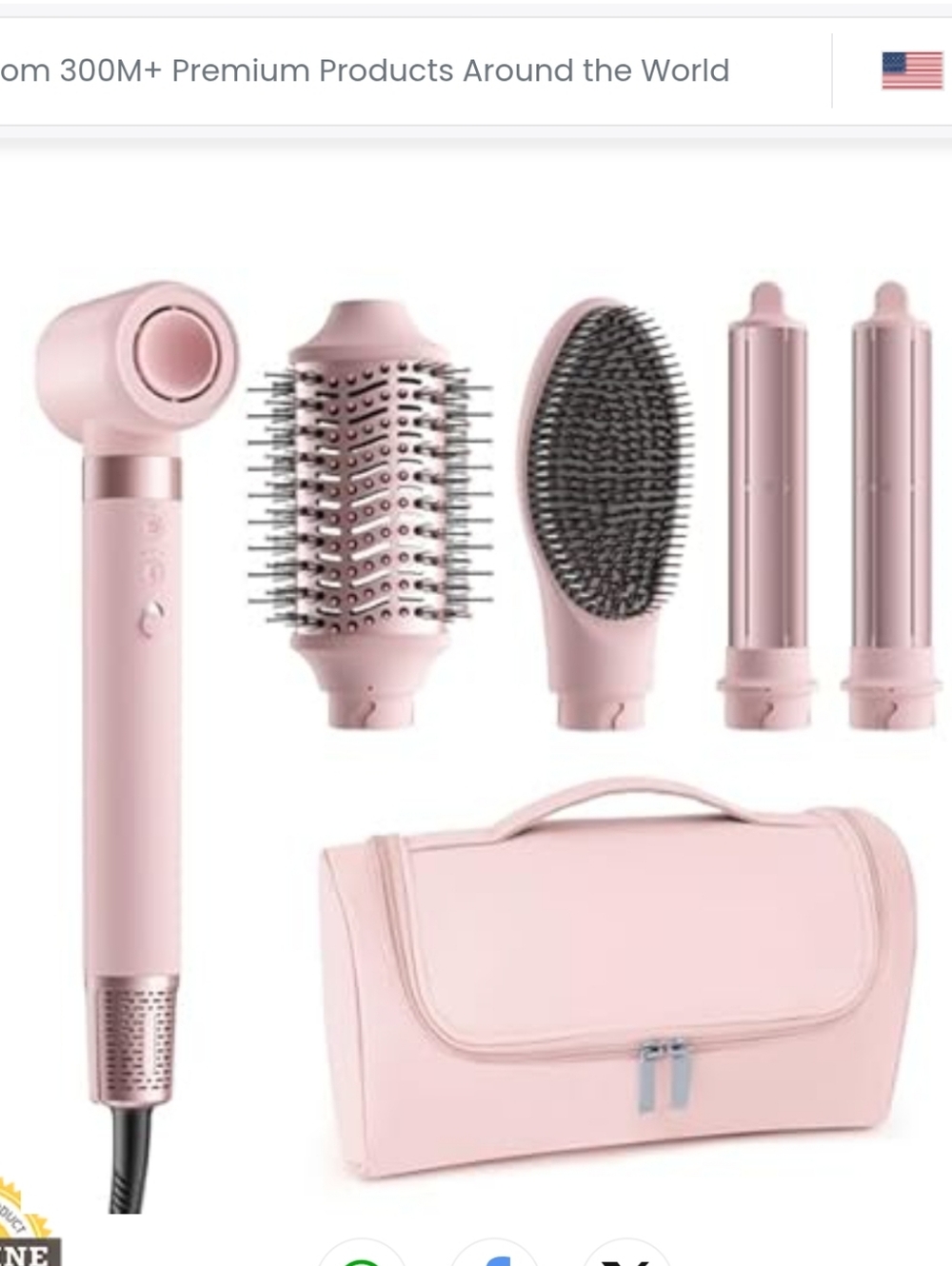 MESCOMB Dual Voltage 5-in-1 Hot Air Styler Wrap - NIB